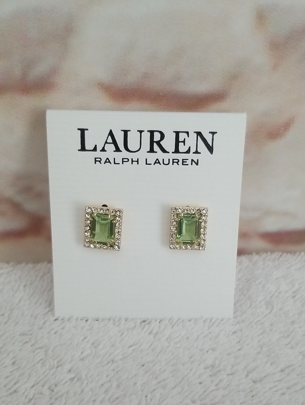 New Ralph Lauren Pave Stone Stud Earrings